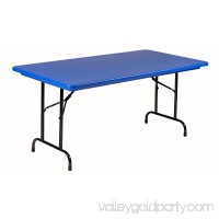 Correll Commercial Duty BLUE Plastic Top Folding Table One-Piece Blow-Molded Plastic Top is Waterproof, Scratch, Stain, & Impact Resistant, Colors go all the way through   557606420
